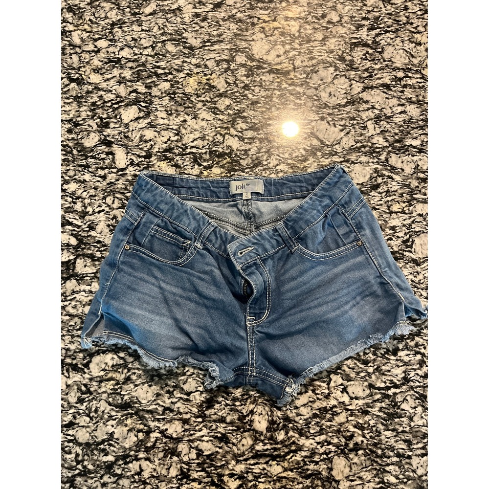 Jolt Womens Denim Cut Off Shorts Medium Wash Frayed Hem Size 3 Casual Summer